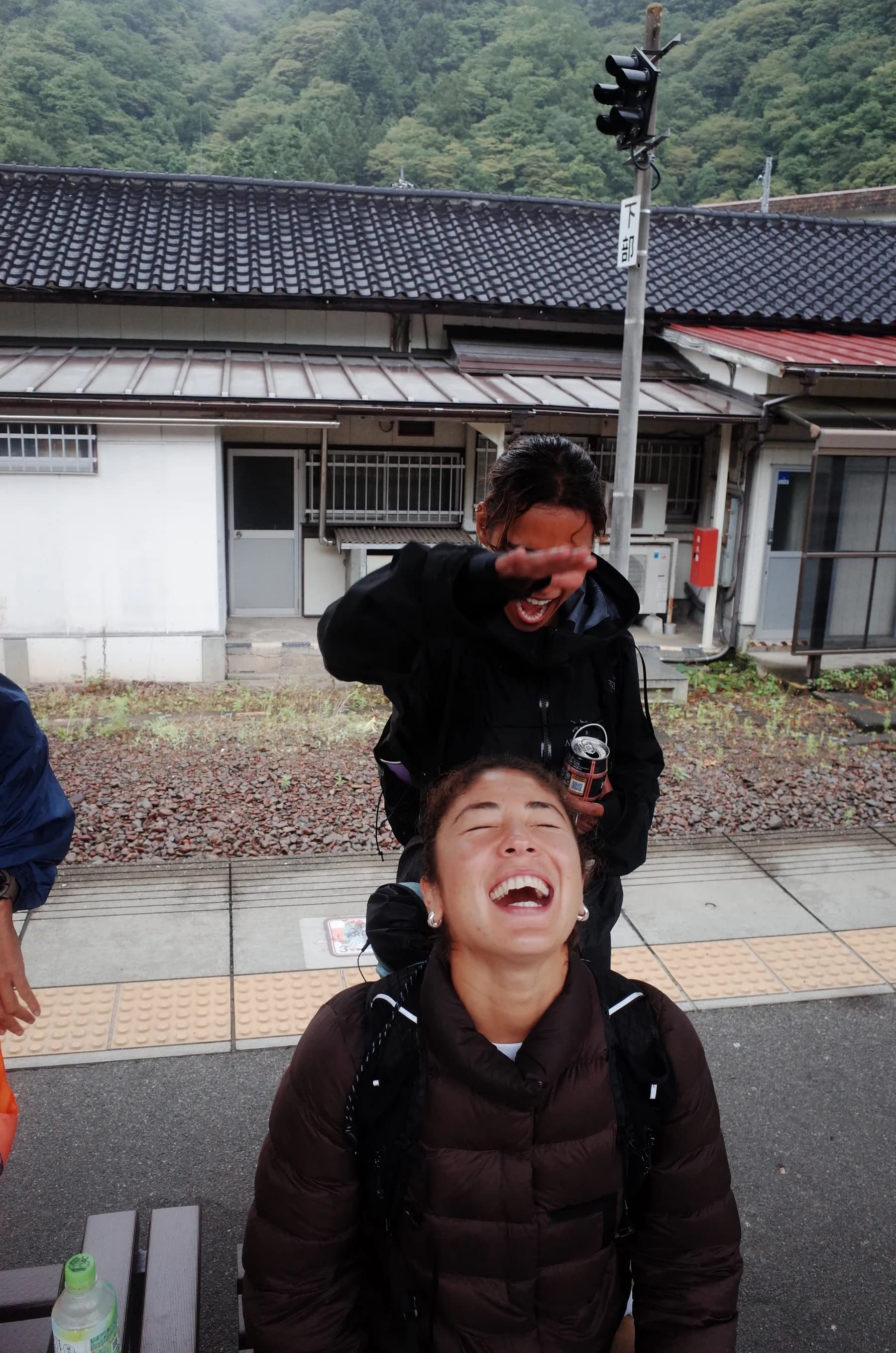 Two of the group laughing together